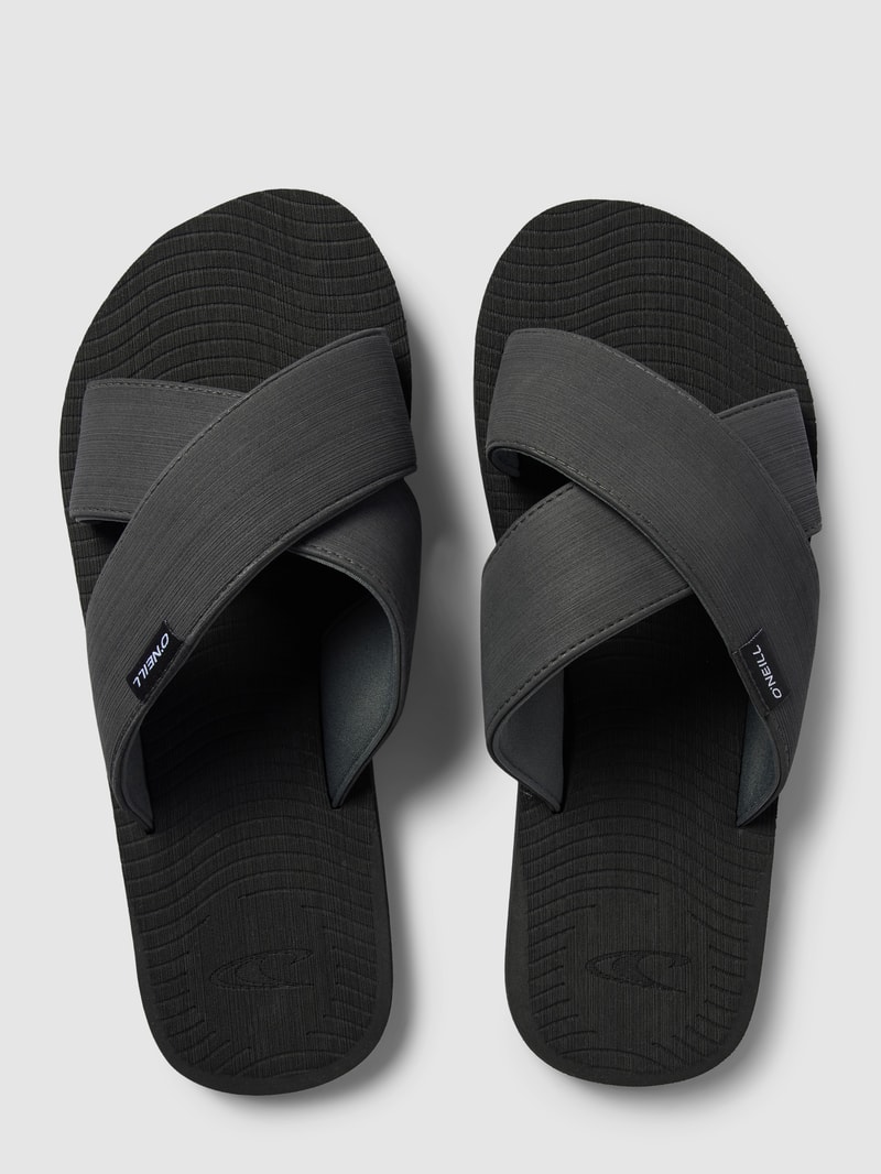 Slides mit Label-Details Modell 'KOOSH' in schwarz