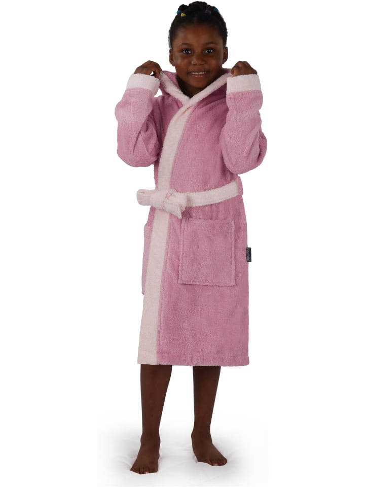 normani Kinder Bademantel aus Bio-Baumwolle Elounda in Rosa günstig kaufen