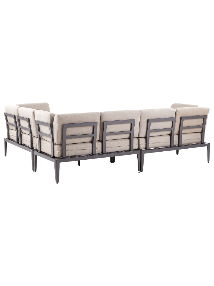 Beliani Lounge Set RIMA III in Grau/Beige - (W) 240 x (H) 85 x (L) 190 cm günstig kaufen onesize