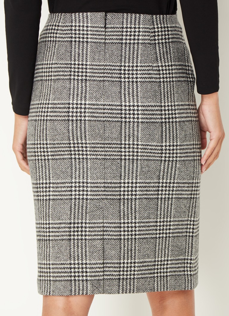 Hobbs Brea wool mini skirt with houndstooth pattern