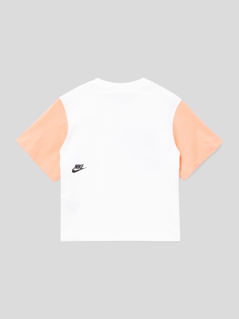 T-Shirt aus Baumwolle mit Label-Detail in weiß