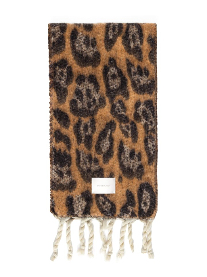 SASSYCLASSY Schal mit Leo-Print in Braun günstig kaufen onesize