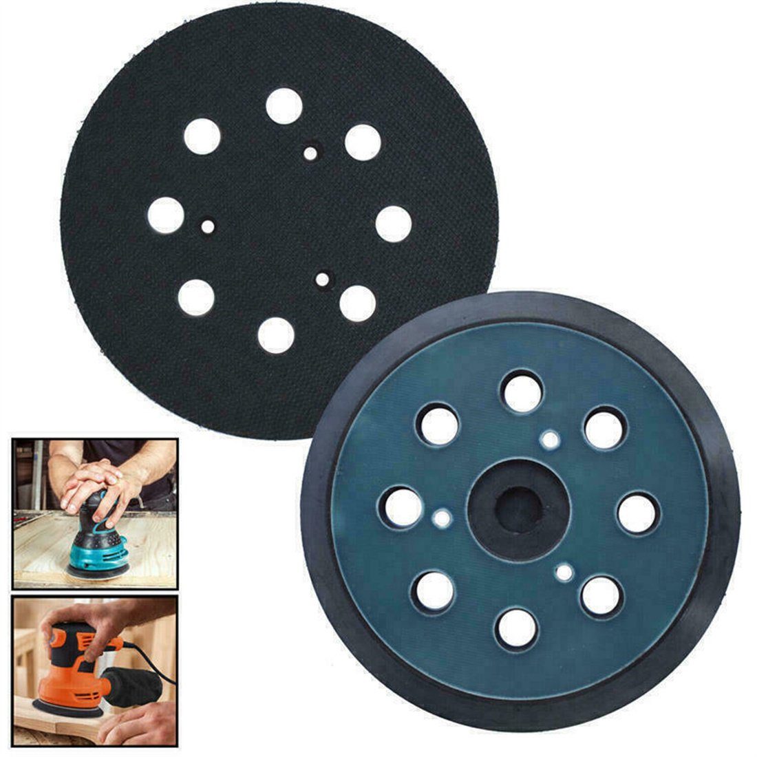 DÖRÖY Polierpad 2 x Schleifscheiben, Velcro 12,5 cm Pads, Exzenterschleifer