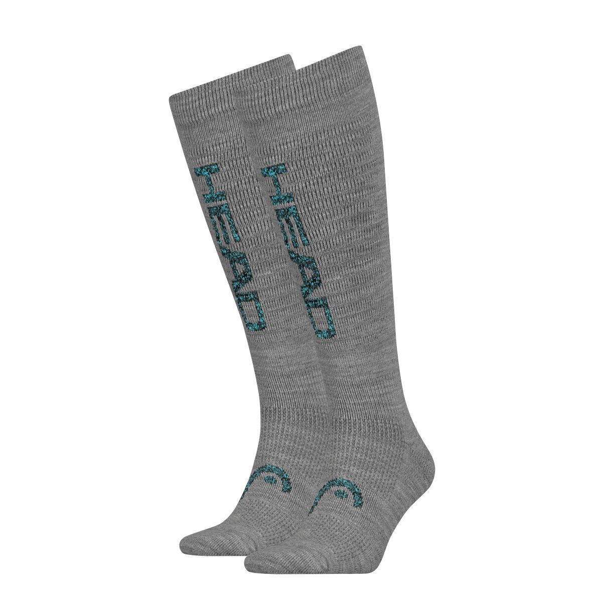 HEAD Logo 6er-pack Grau/Blau Unisex kniehohe Ski-Socken