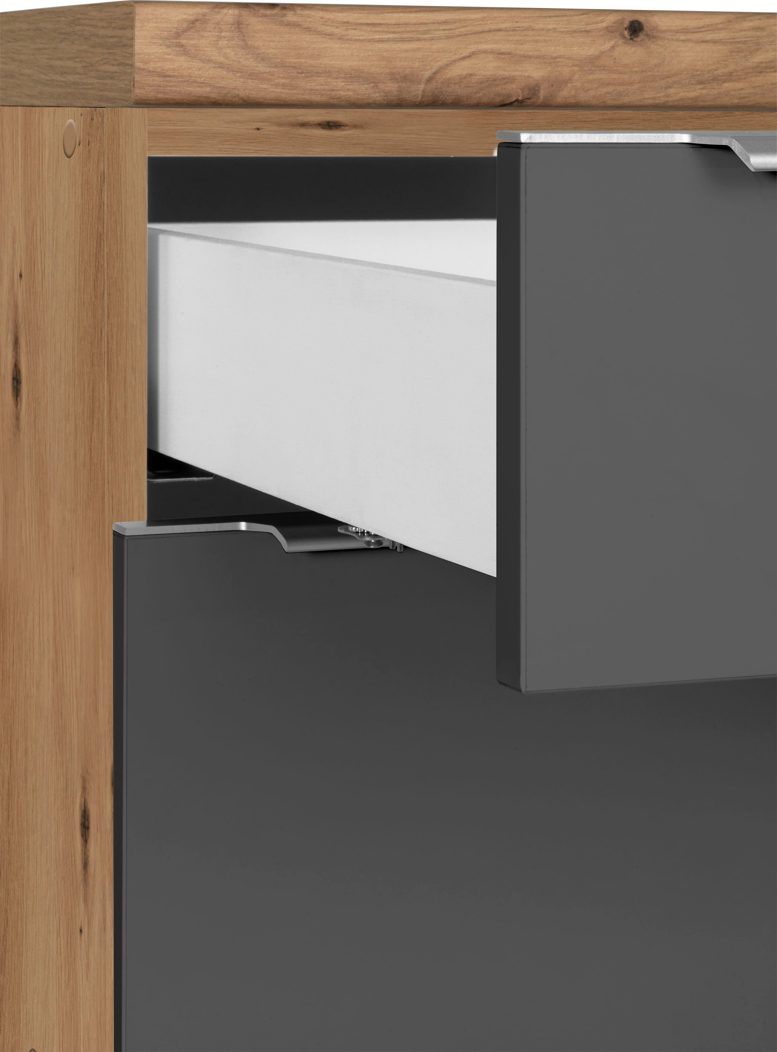 RESPEKTA Küchenzeile Safado aus der Serie Marleen, hochwertige Ausstattung wie Soft Close Funktion, Breite 220 cm