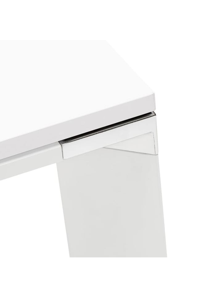 KADIMA DESIGN Schreibtisch 160x80 cm ergonomisch gerade Form, Melaminholz & Metall in Weiß günstig kaufen