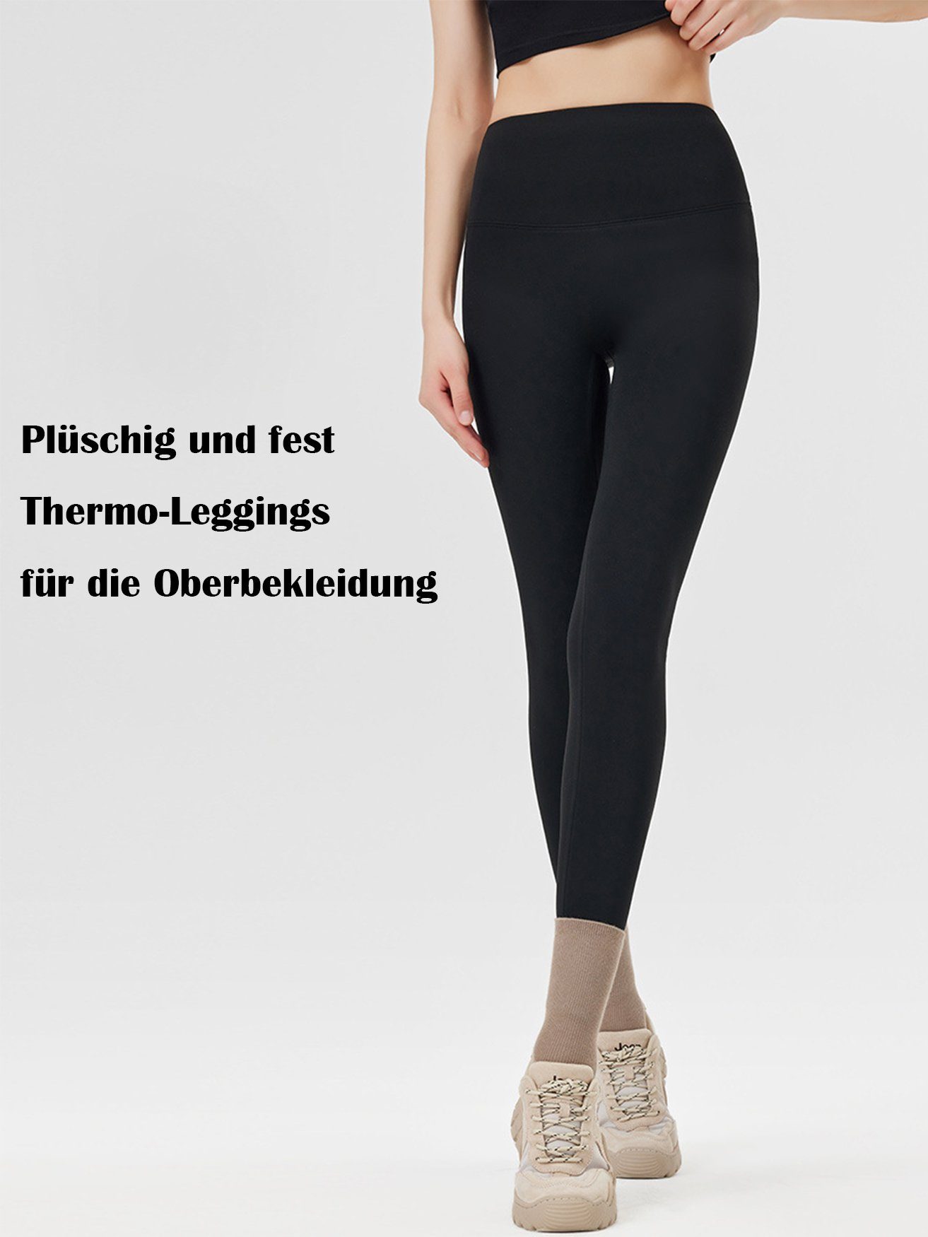 HOHEA H Thermoleggings Shaping Hose Damen Winterhose gepolstert und verdickt (1-tlg) Bauchstraffung Hose Seamless Tights Highwaist Leggings