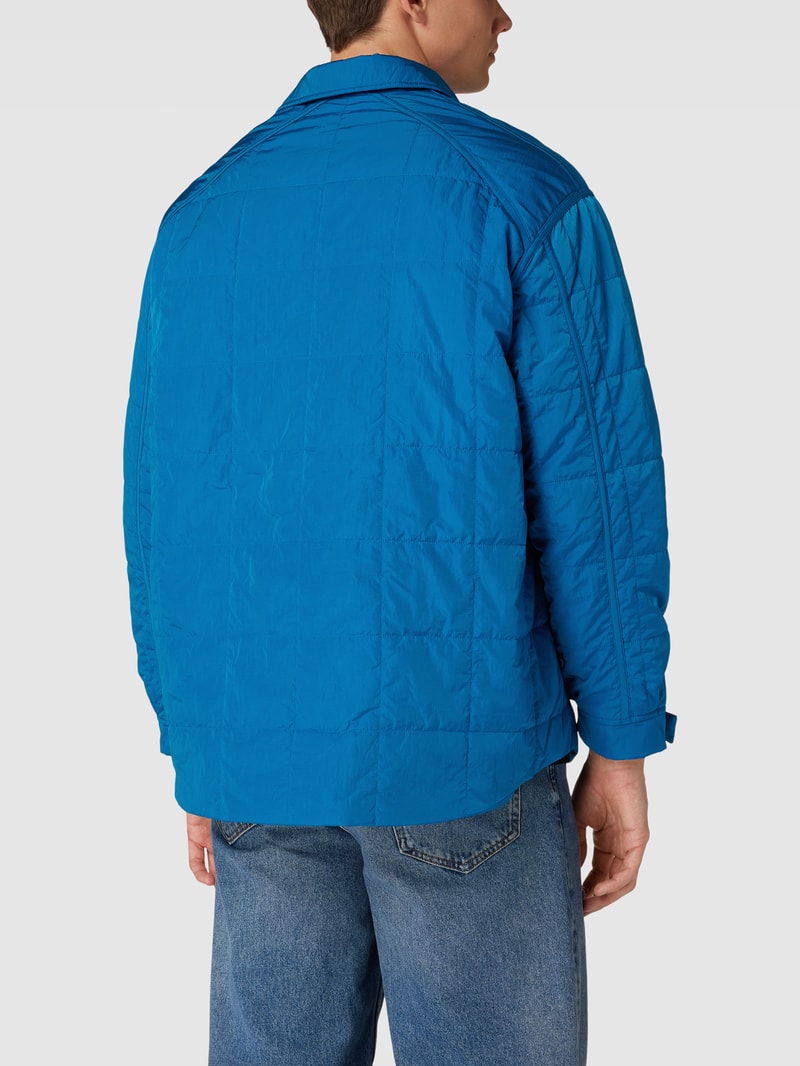 Jacke mit Label-Patch Modell 'QUILTED' in royalblau