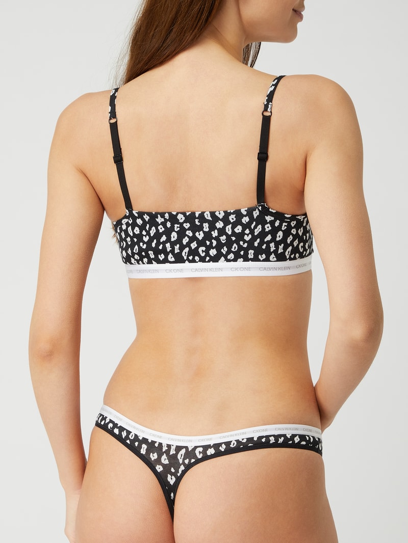 Bralette aus Baumwollmischung im 2er-Pack in schwarz