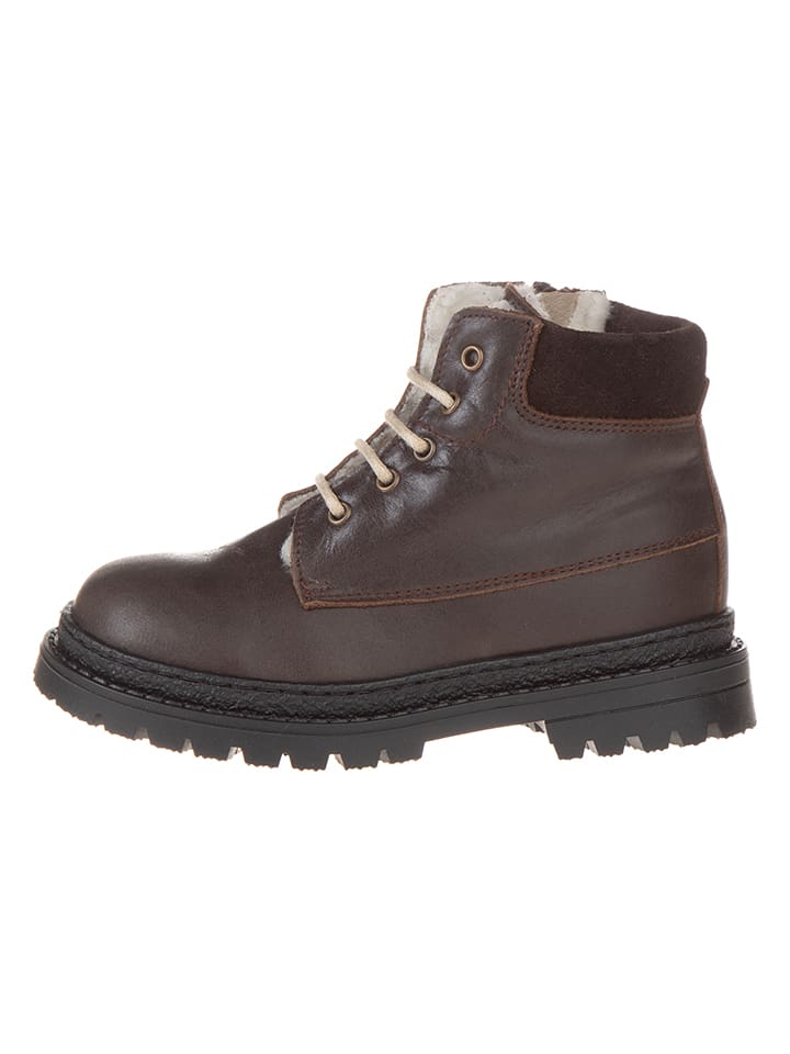 POM POM Leder-Winterboots in Braun günstig kaufen