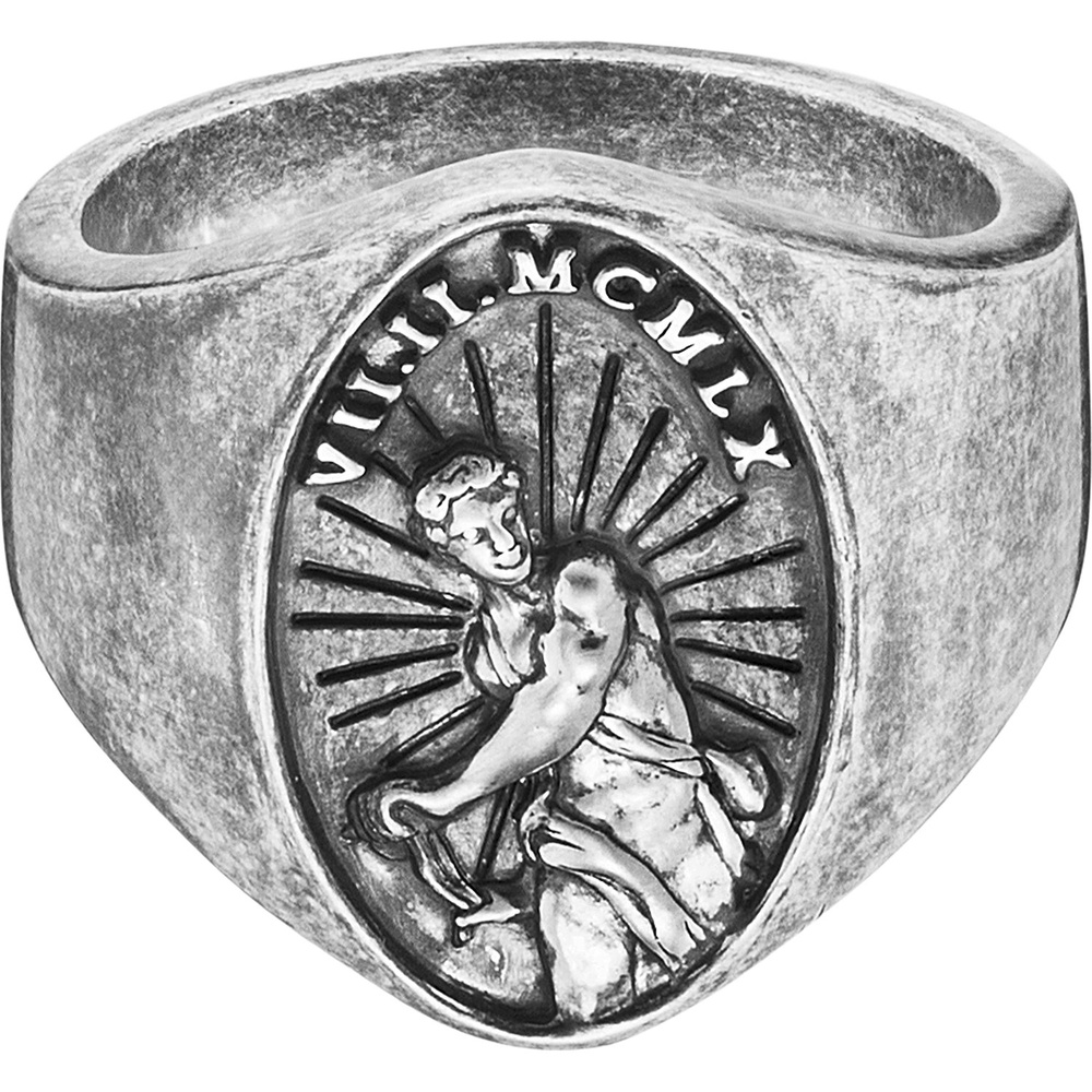 caï Bague pour hommes 925 Argent noir Bague