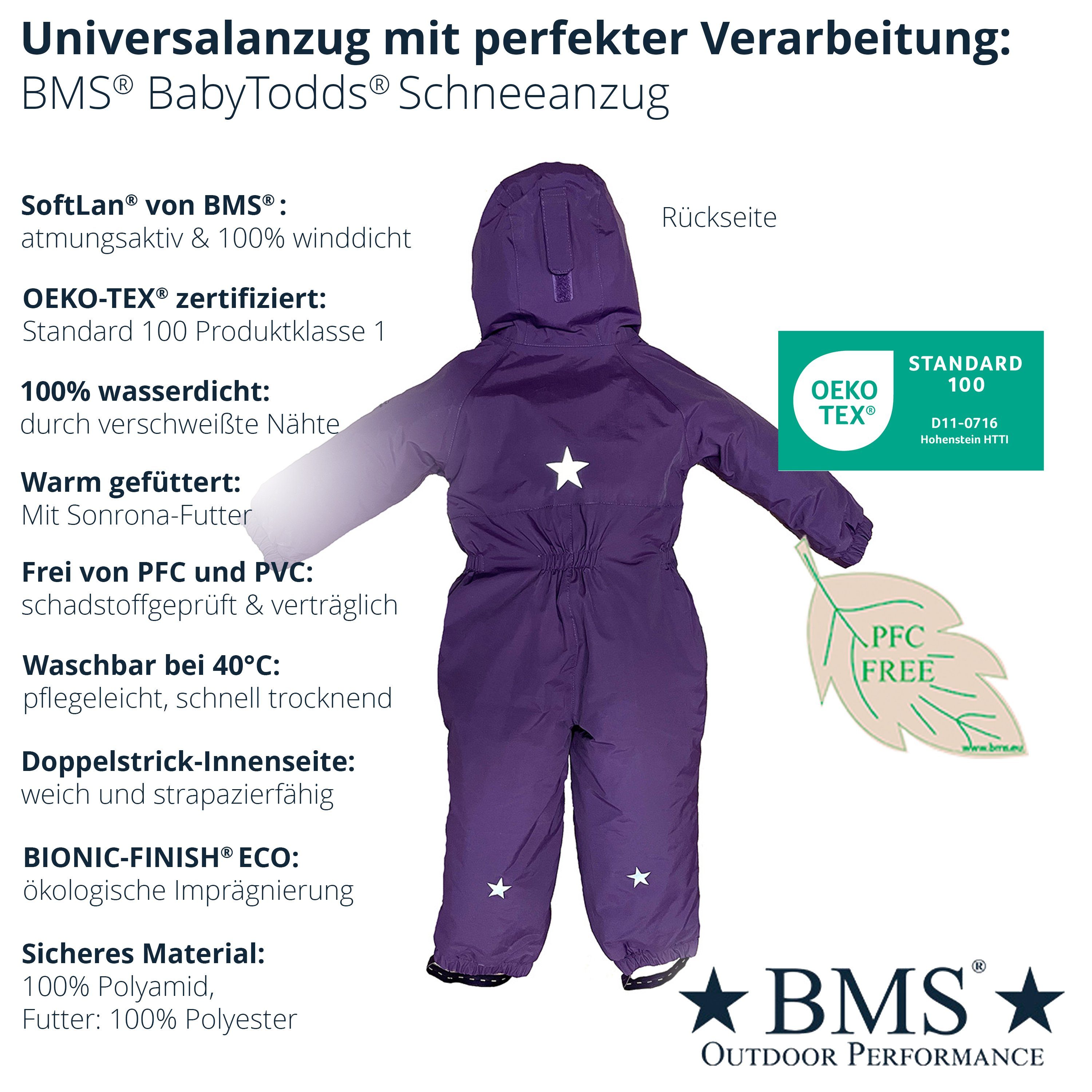 BMS Schneeoverall BMS Schneeanzug - 100% wasserdicht & atmungsaktiv mit SORONA AURA Wattierung besonders warm und leicht