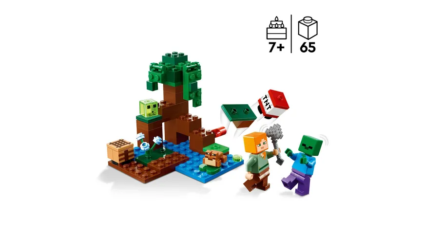 LEGO Minecraft 21240 Das Sumpfabenteuer, Spielzeug mit Figuren