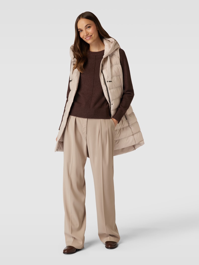 Steppweste mit Reißverschlusstaschen in kitt