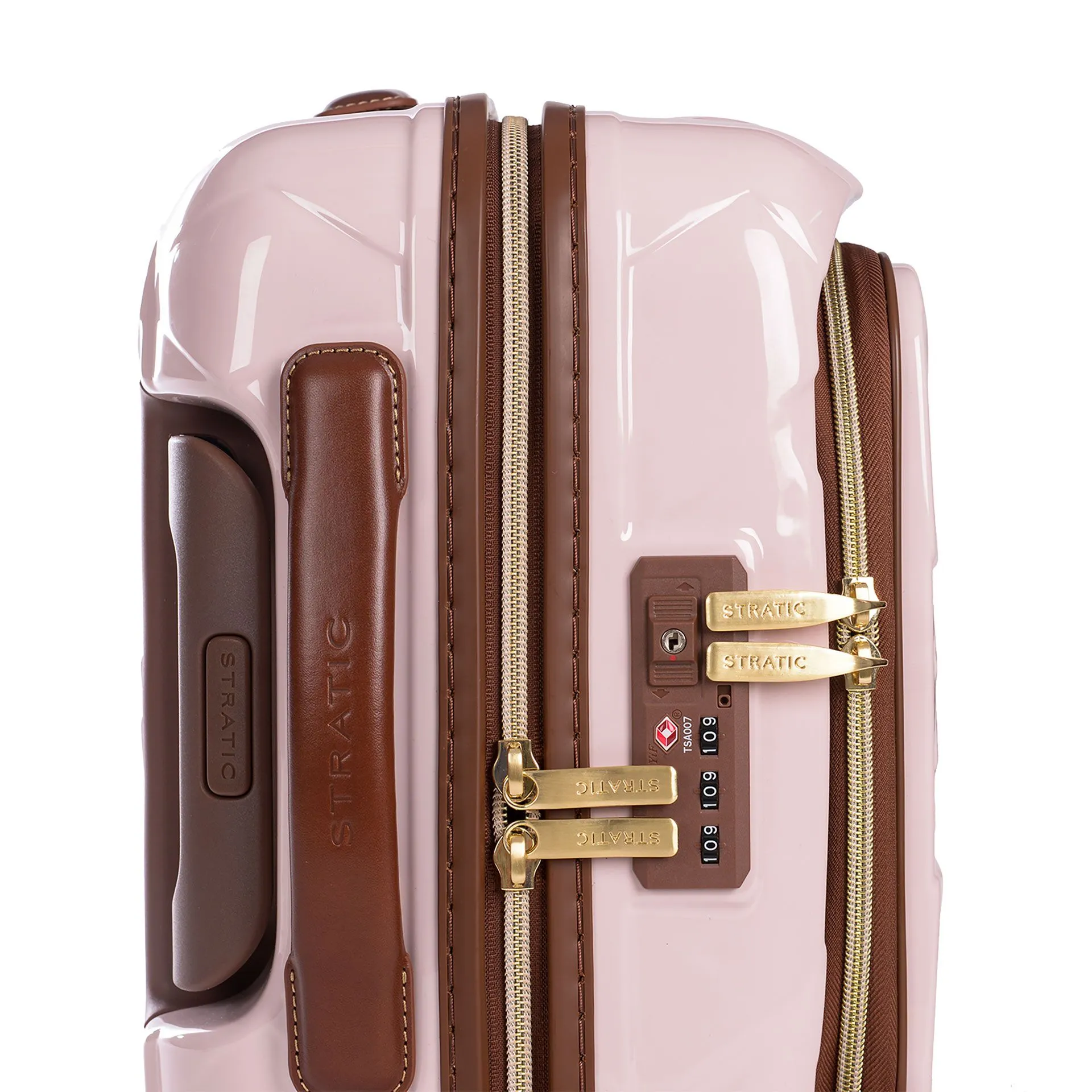 Stratic Leather&More - Hartschalen-Koffer S (mit Vortasche) - Rose