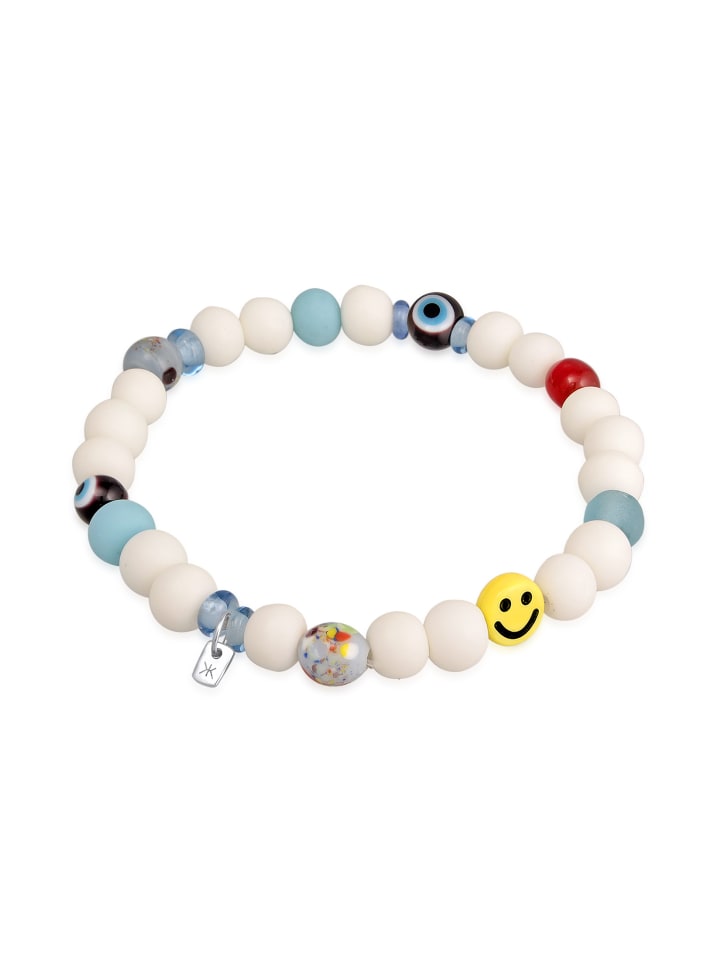 KUZZOI Armband Resin Smiling Face, mit Smiling Face in Weiß günstig kaufen 23 cm