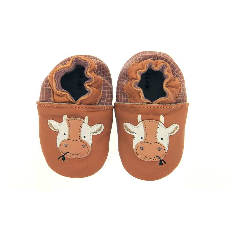 Chaussons cuir tannage vegetal Funny Cow