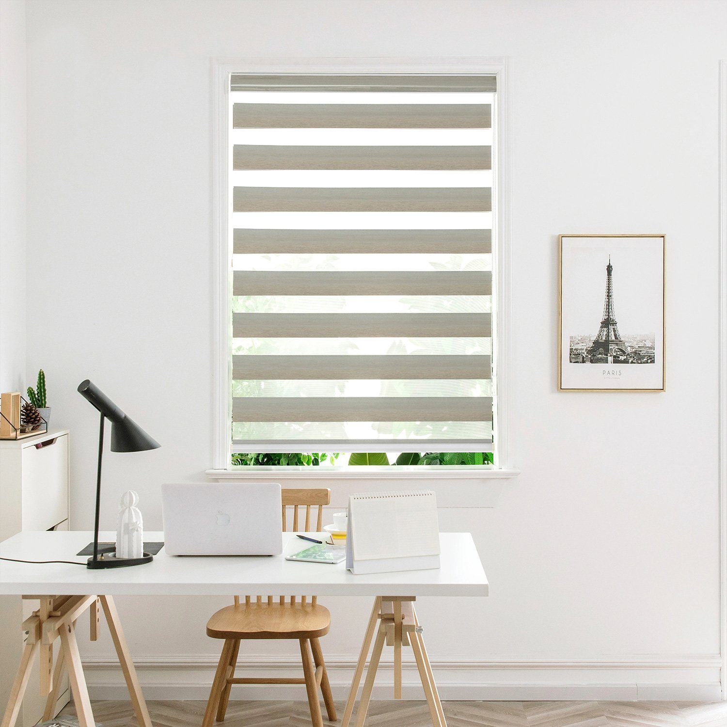 Doppelrollo Klemmfix, SN DECO GROUP, freihängend, Montage ohne bohren, Duo Rollo,Sichtschutz, Sonnenschutz,lichtdurchlässig