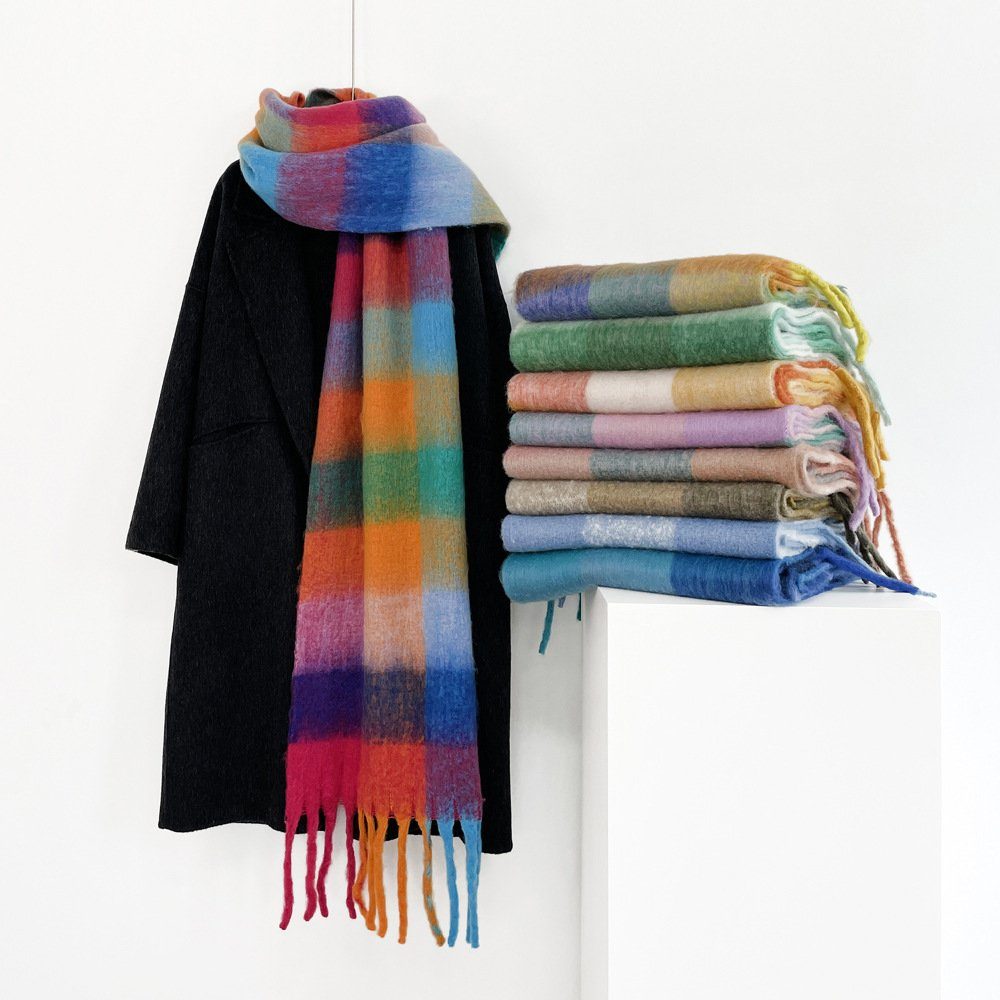 Modeschal Warmes Halstuch, Modeschal,Schal Gestrickte Schals, (1 tlg, 40*210cm, Polyester), geeignet für Winter und Herbst, Warm und winddicht
