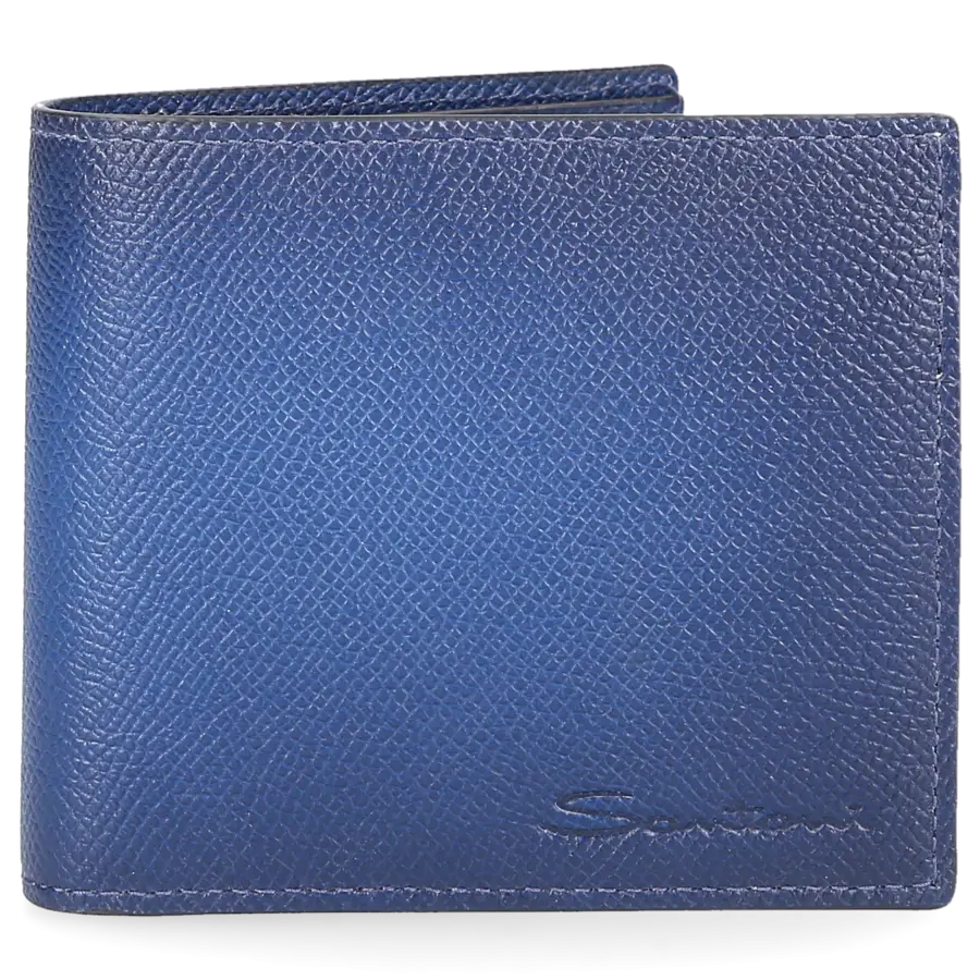 Santoni - Santoni Portemonnaie A2376 Kalbsleder blau - blau