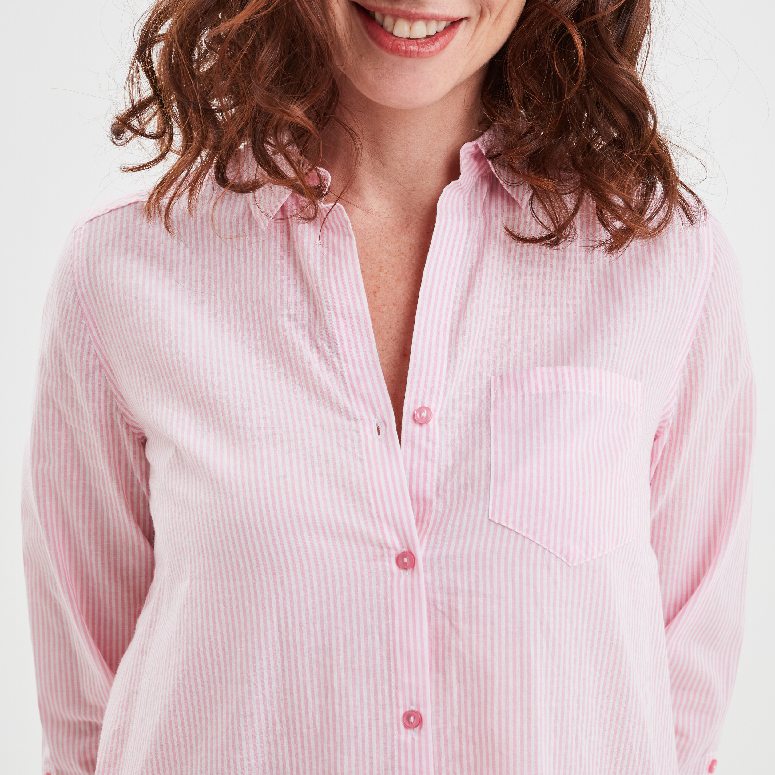 Chemise manches retroussables blanc femme | La Halle