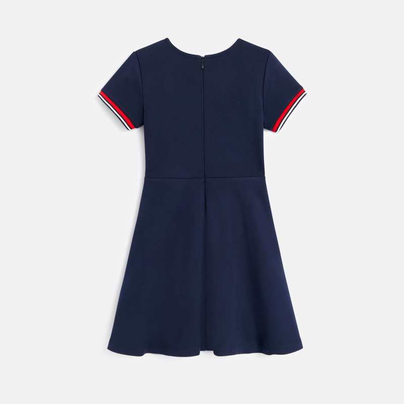Robe patineuse en jersey milano bleue fille