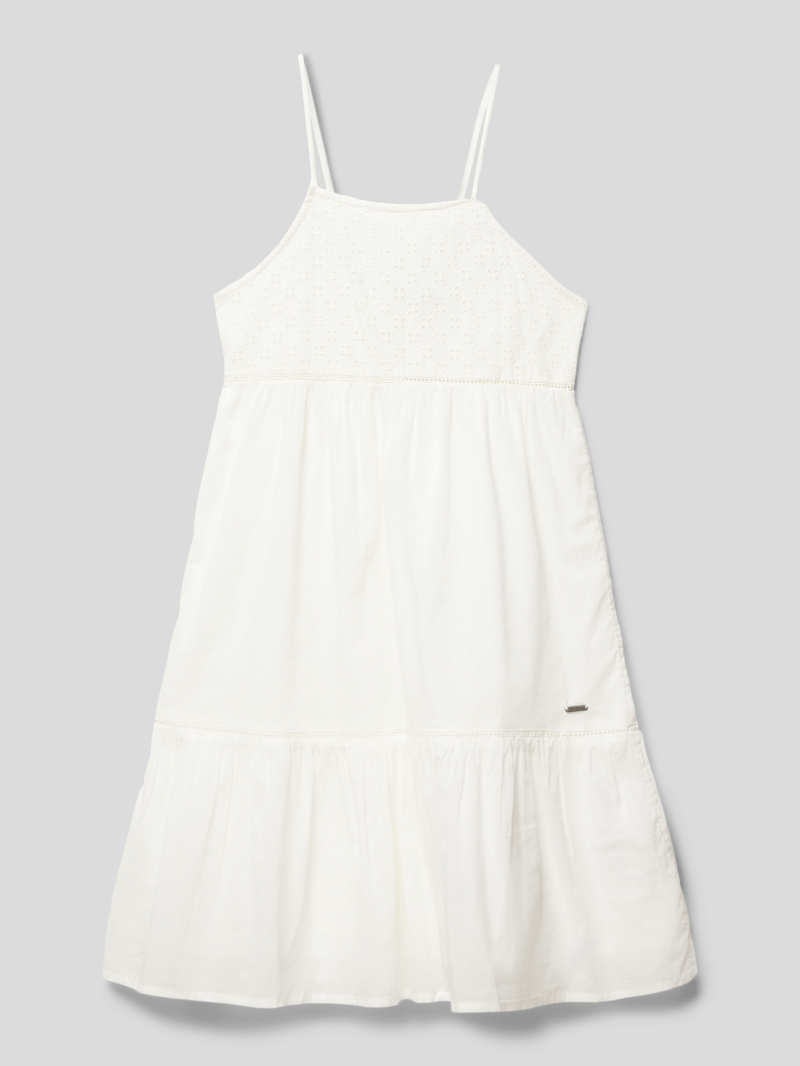Kleid mit Label-Applikation Modell 'HAILEY' in offwhite
