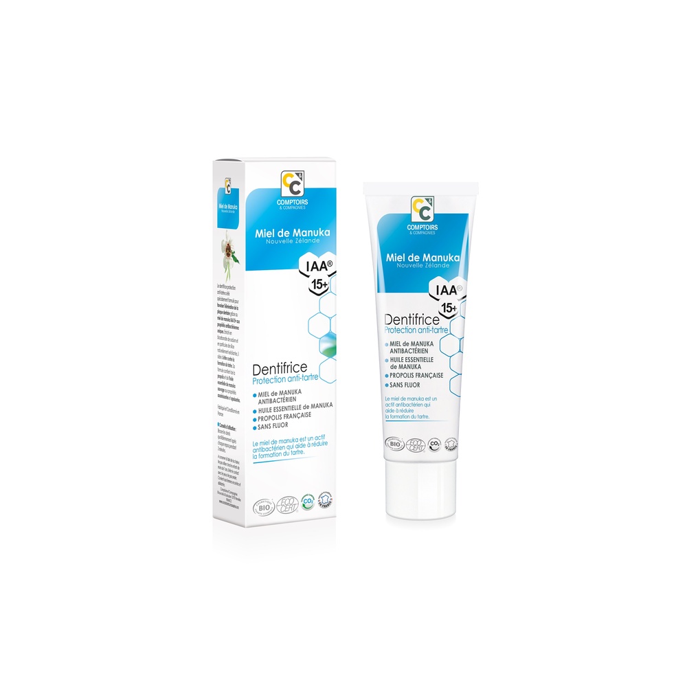 comptoirs et compagnies DENTIFRICE ANTI-TARTRE CERTIFIÉ BIO AU MIEL DE MANUKA IAA15+ DENTIFRICE
