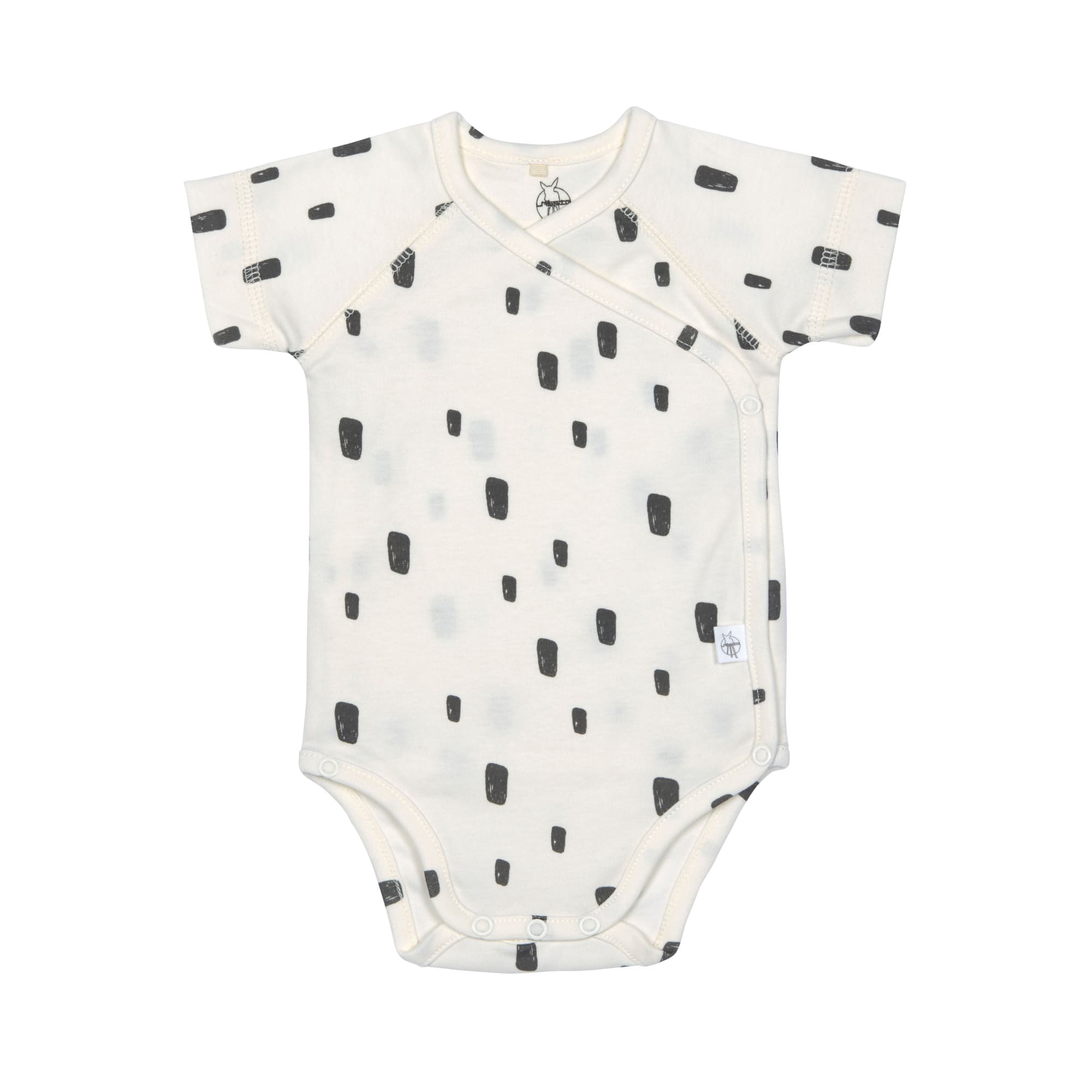 Baby Wickelbody kurzarm - Bio Baumwolle, Rechtecke, Weiß