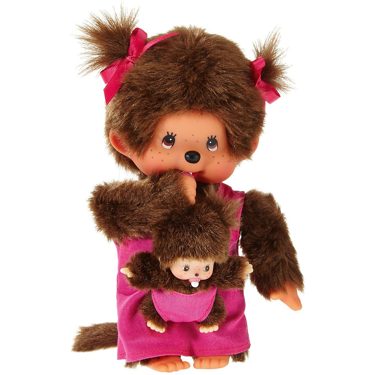 Monchhichi Mutter mit Kind, pink, 20cm