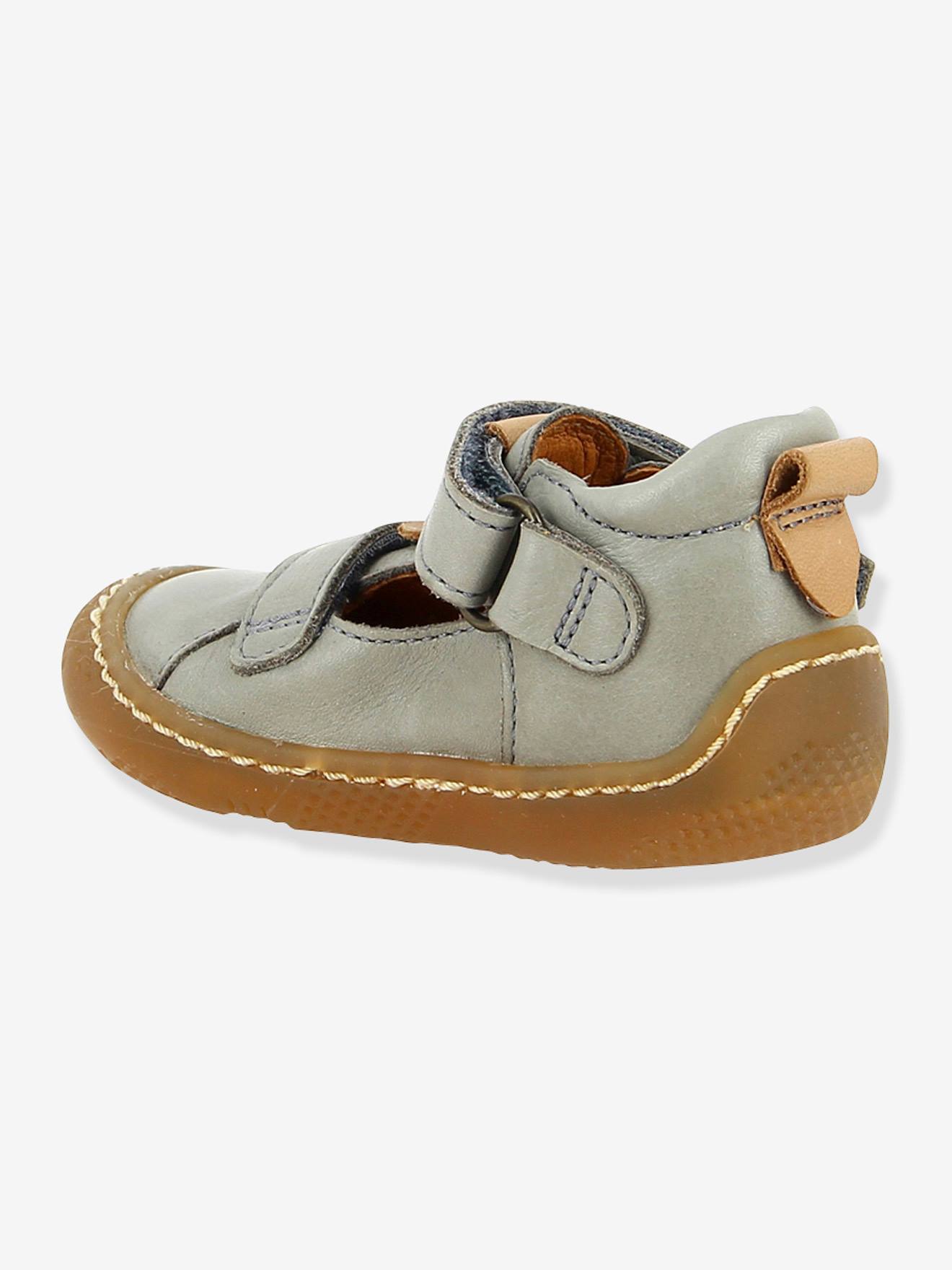 Bottillons salomés cuir bébé garçon Sebastien Babybotte® gris