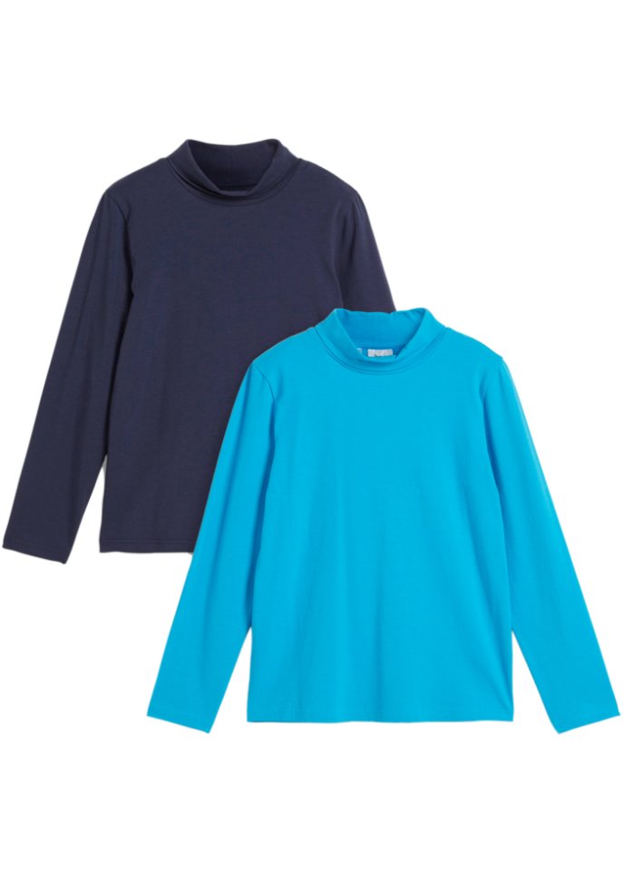 Kinder Rollkragen-Langarmshirt (2er Pack)