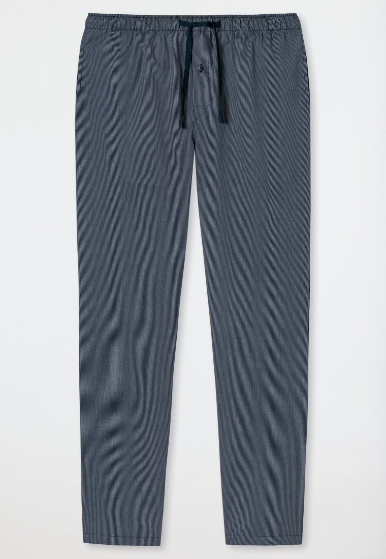 Loungehose lang Webware dunkelblau gestreift - Mix+Relax