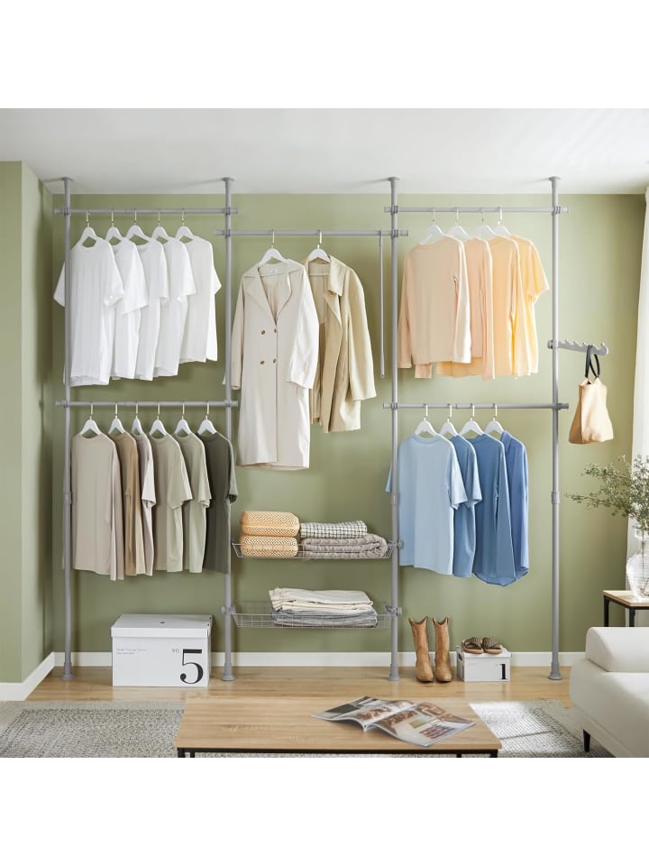 SoBuy Kleiderständer in Hellgrau - (B)209-311 x (H)200-285cm günstig kaufen onesize