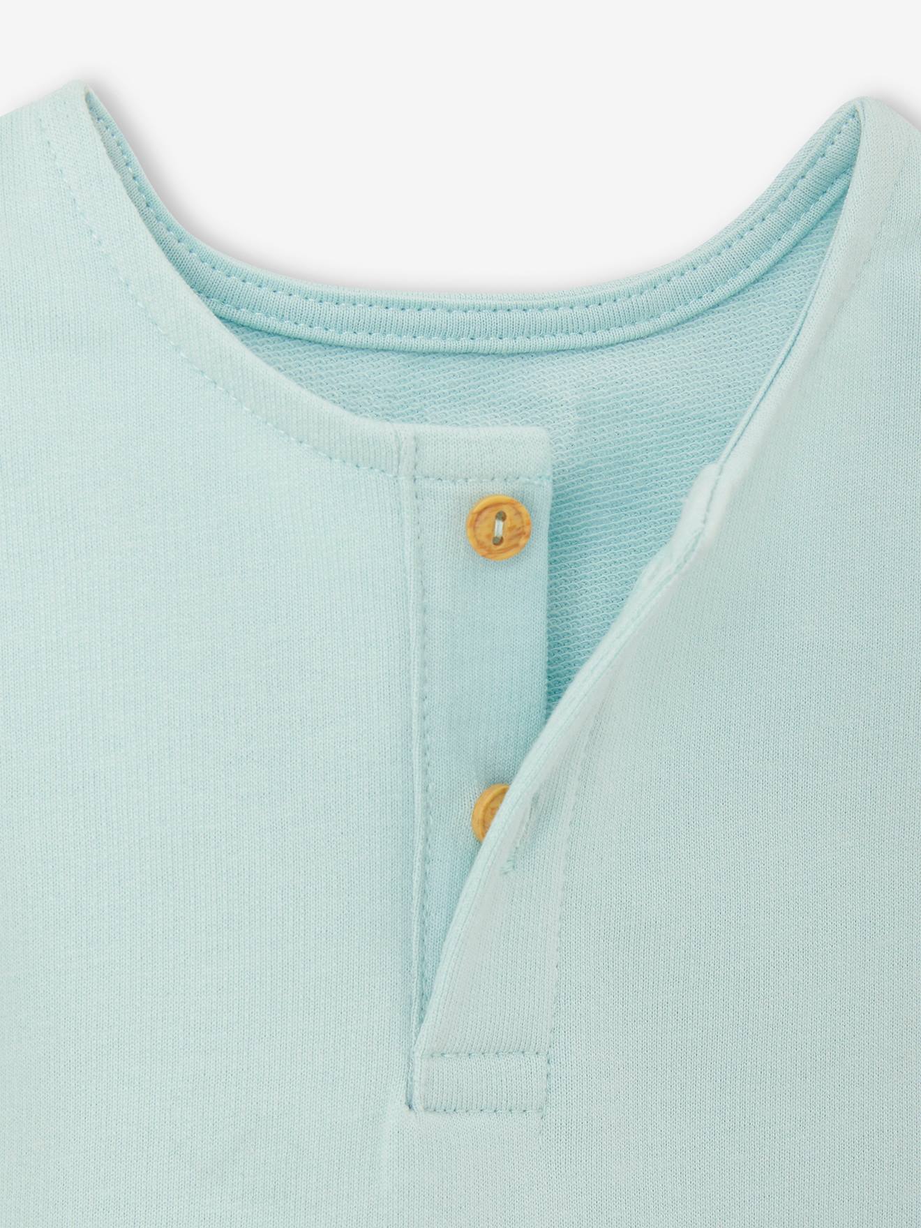 Vertbaudet Baby Kurzoverall aus Sweatware Oeko-Tex - himmelblau