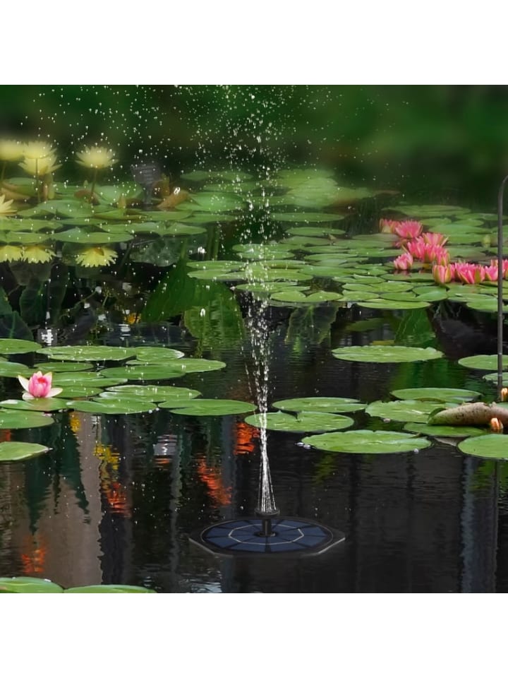 Garvida Solar Gartenfontäne mit 6 Sprühaufsätze Teich Springbrunnen Dekoration günstig kaufen onesize