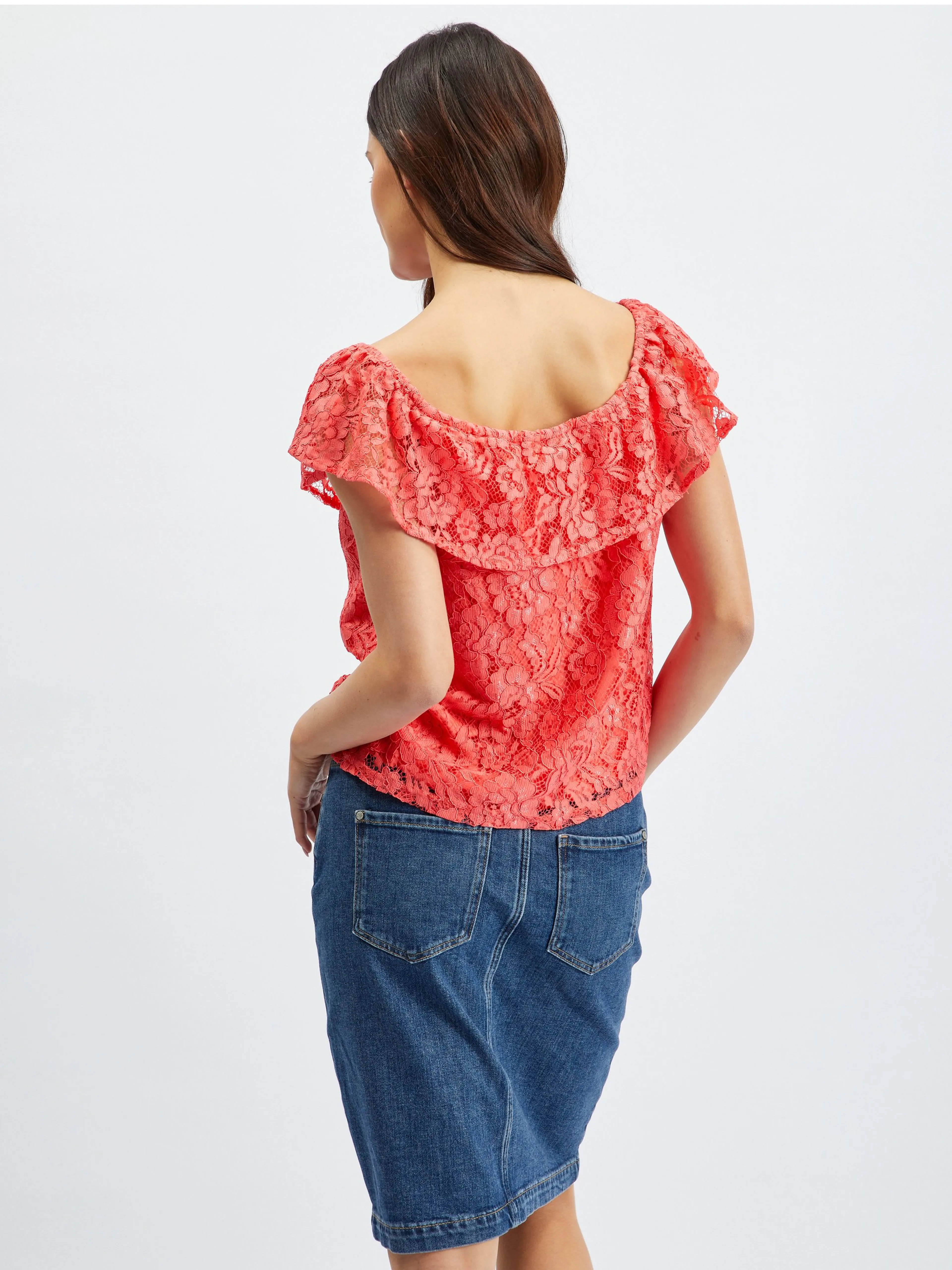 Rosa Damen-Spitzenbluse ORSAY