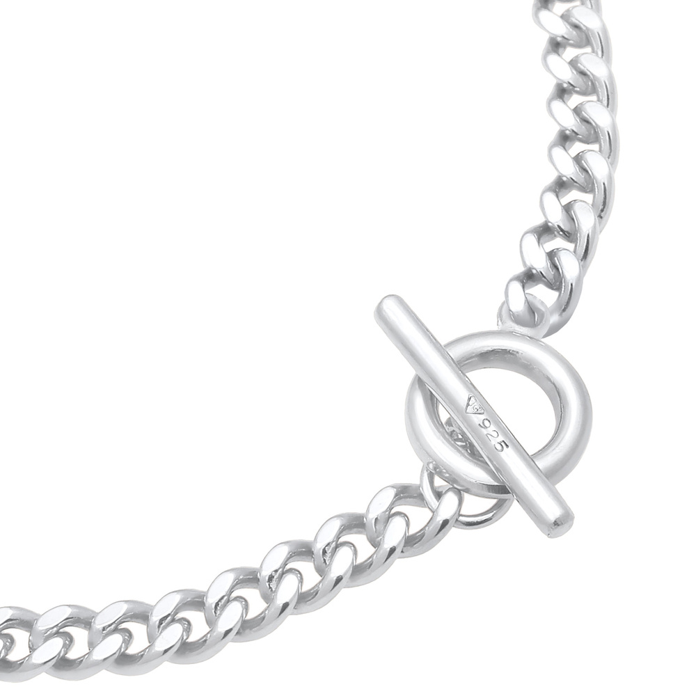 Elli Elli Bracelet Bracelet Chaîne Basic avec fermeture à barre en argent 925 sterling Bracelet