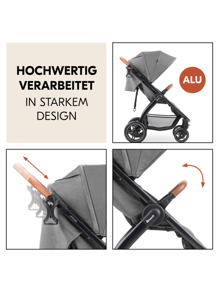 Hauck Buggy & Sportwagen UpTown Black (mit Liegefunktion in grau günstig kaufen onesize