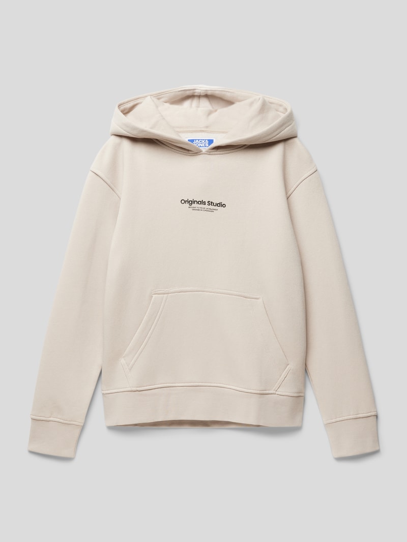Hoodie mit Label-Print Modell 'ORVESTERBRO' in ecru