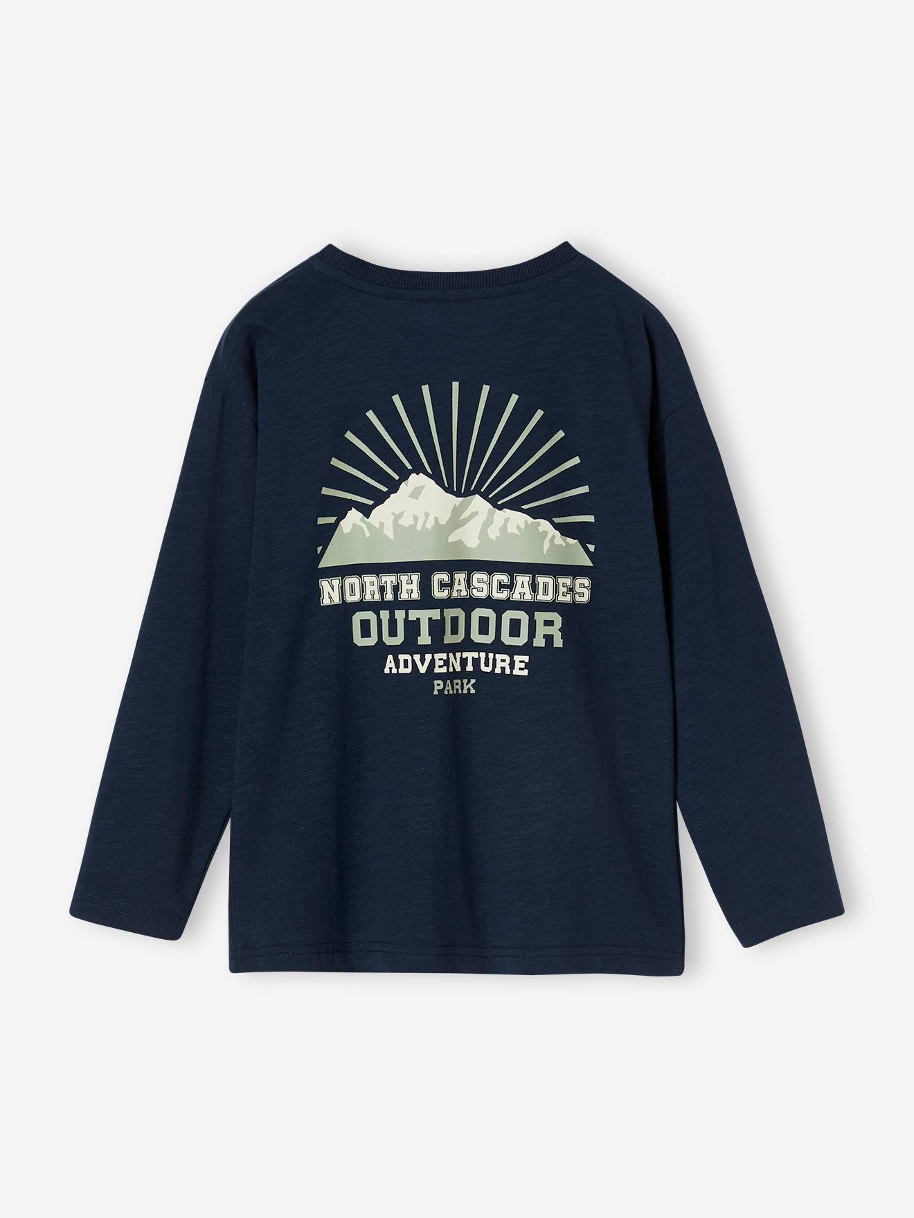 T-shirt grand motif dos garçon bleu nuit