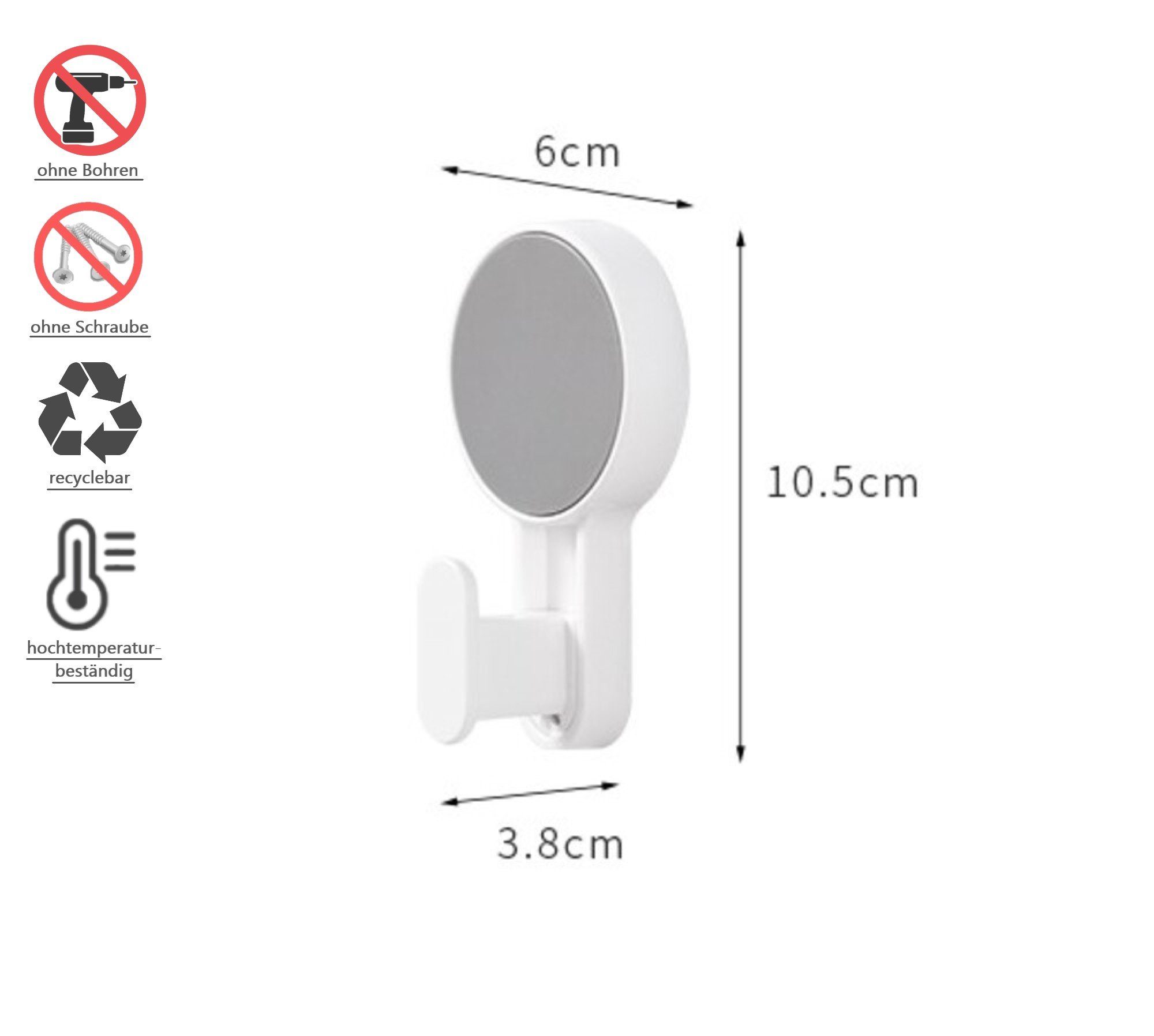 Creliv Wandhaken Handtuchhalter, Handtuchhaken, Selbstklebend, (2-St)