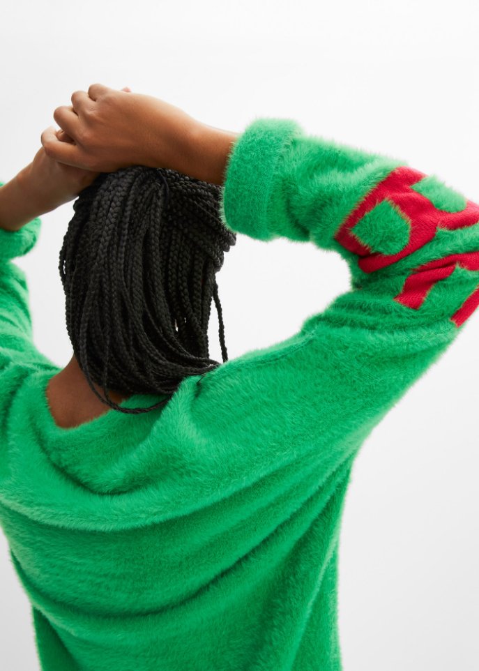 Hairy Strickpullover mit Wording