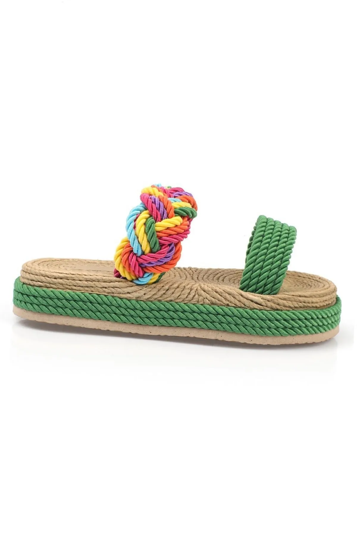 Capone Outfitters  Capone Wedge Heel String Multi Green Damen-Hausschuhe