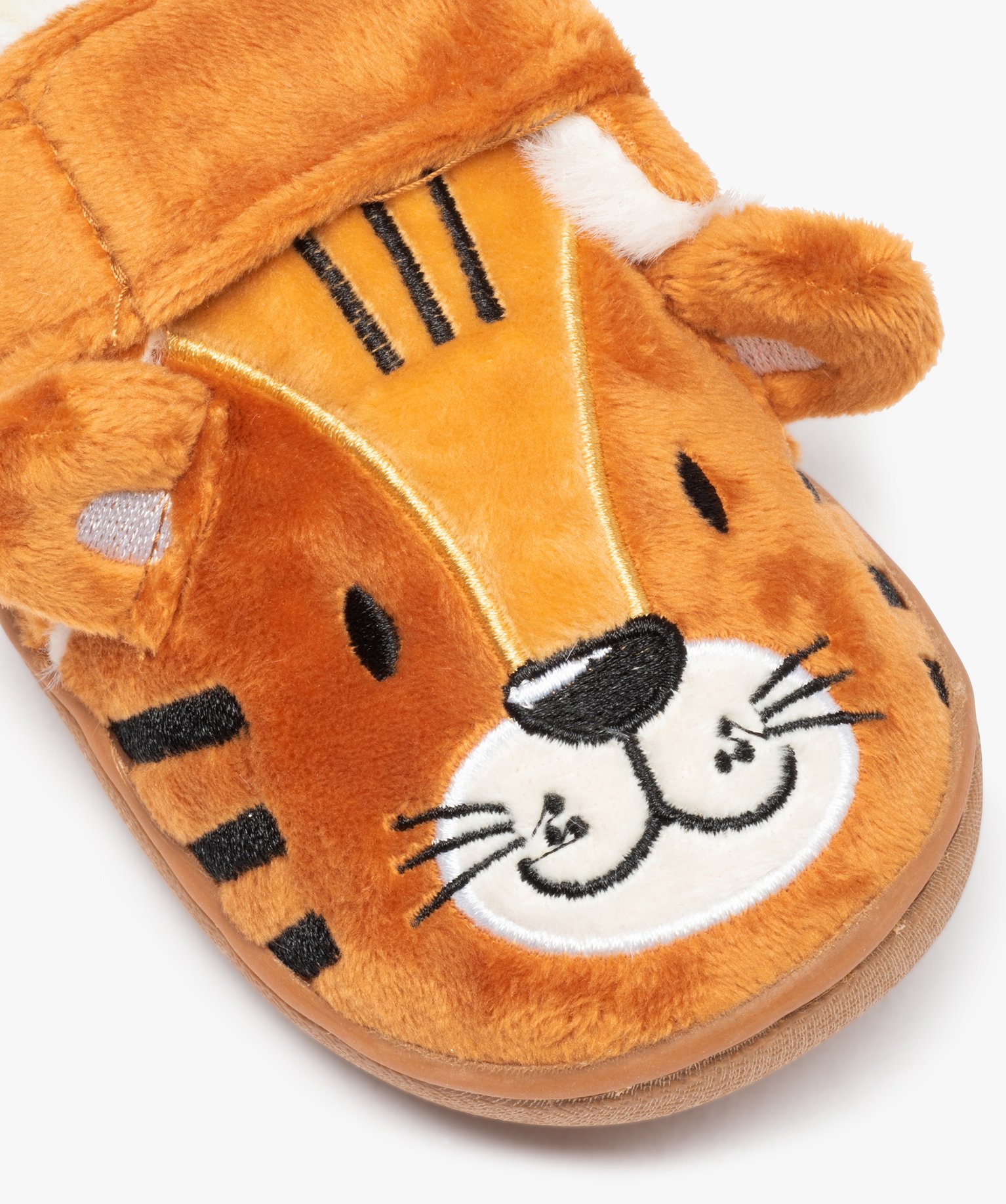 Chaussons Garçon en forme de tigre fermeture scratch orange | GEMO