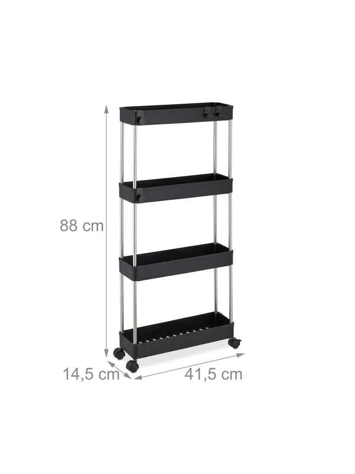 relaxdays Nischenwagen in Schwarz - (B)41,5 x (H)88 x (T)14,5 cm günstig kaufen onesize