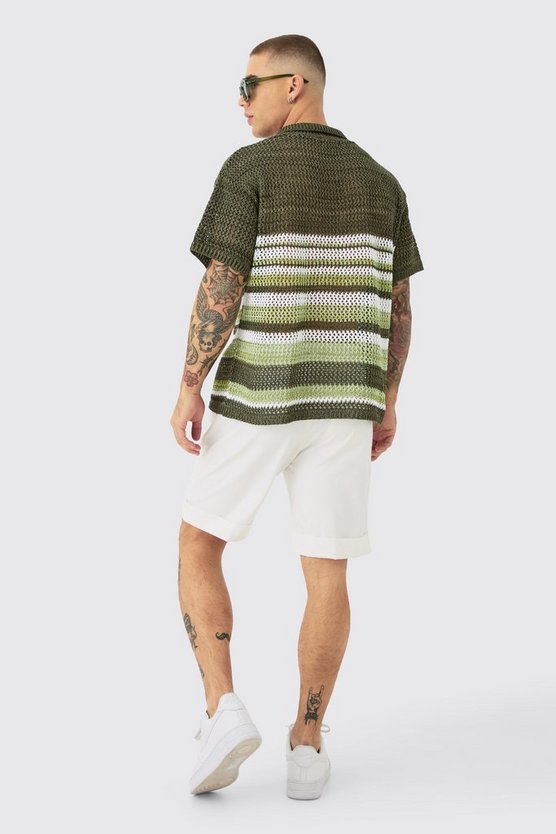 Kastiges Oversize Poloshirt mit Farbverlauf