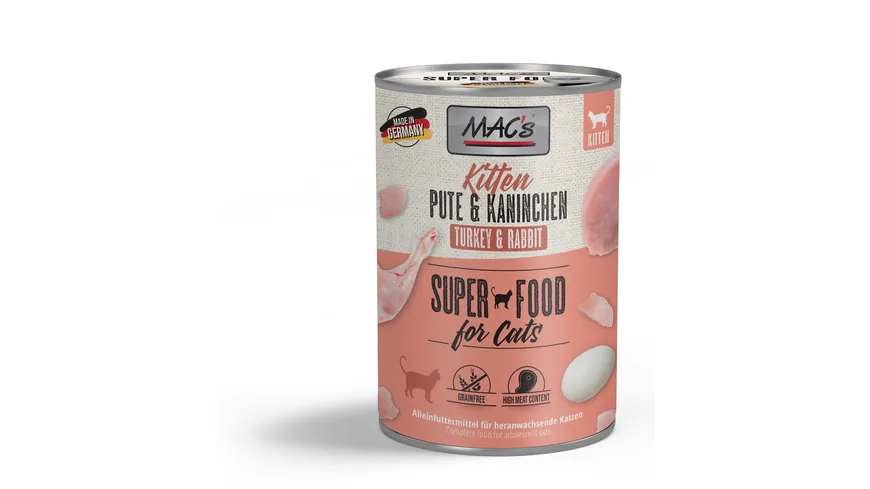MAC's CAT Katzennassfutter Kitten Pute & Kaninchen 400 g