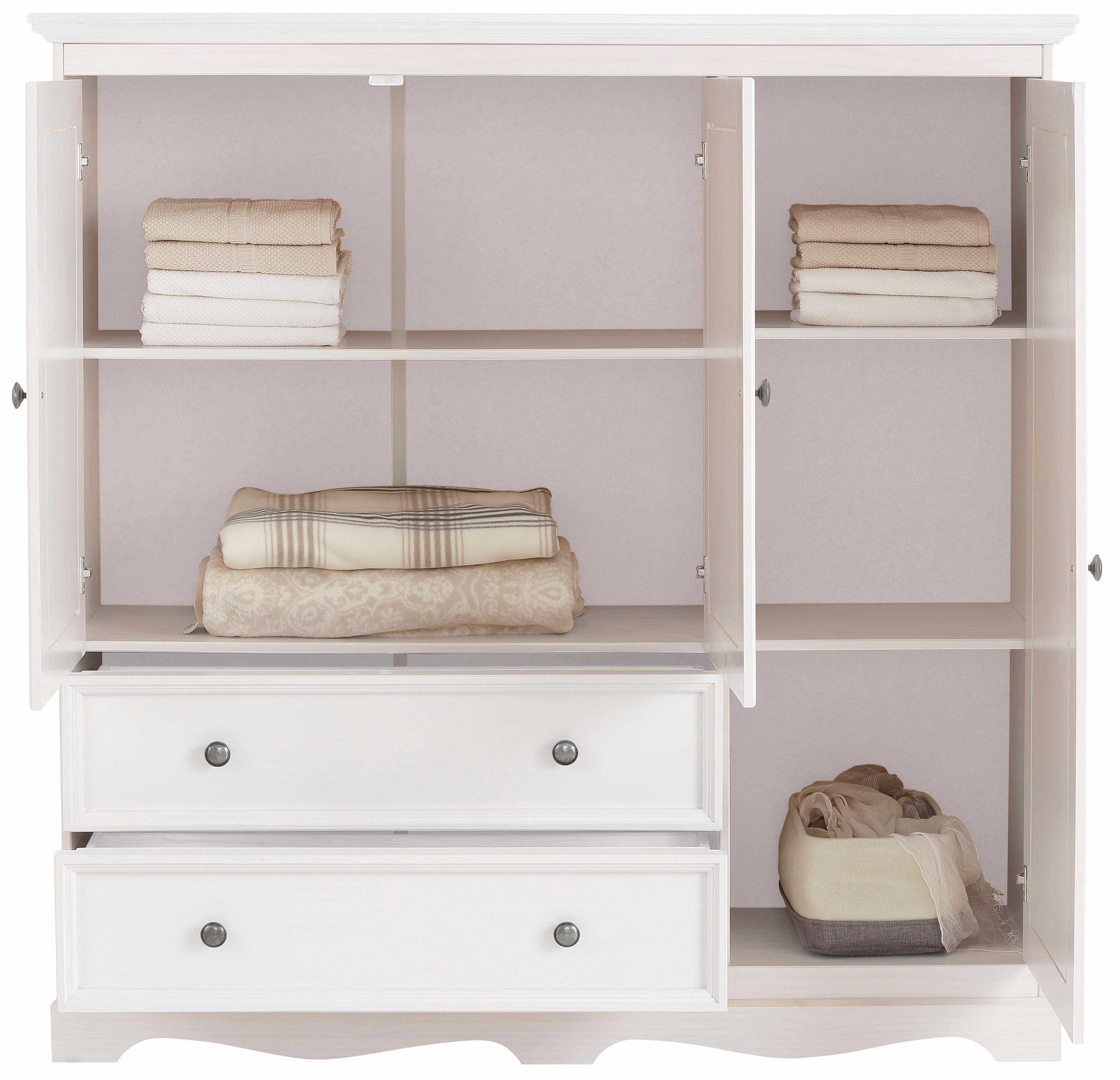 Home affaire Kinderkleiderschrank Melissa Wäscheschrank,aus massivem Kiefer, mit Sockelleiste, Breite 138 cm