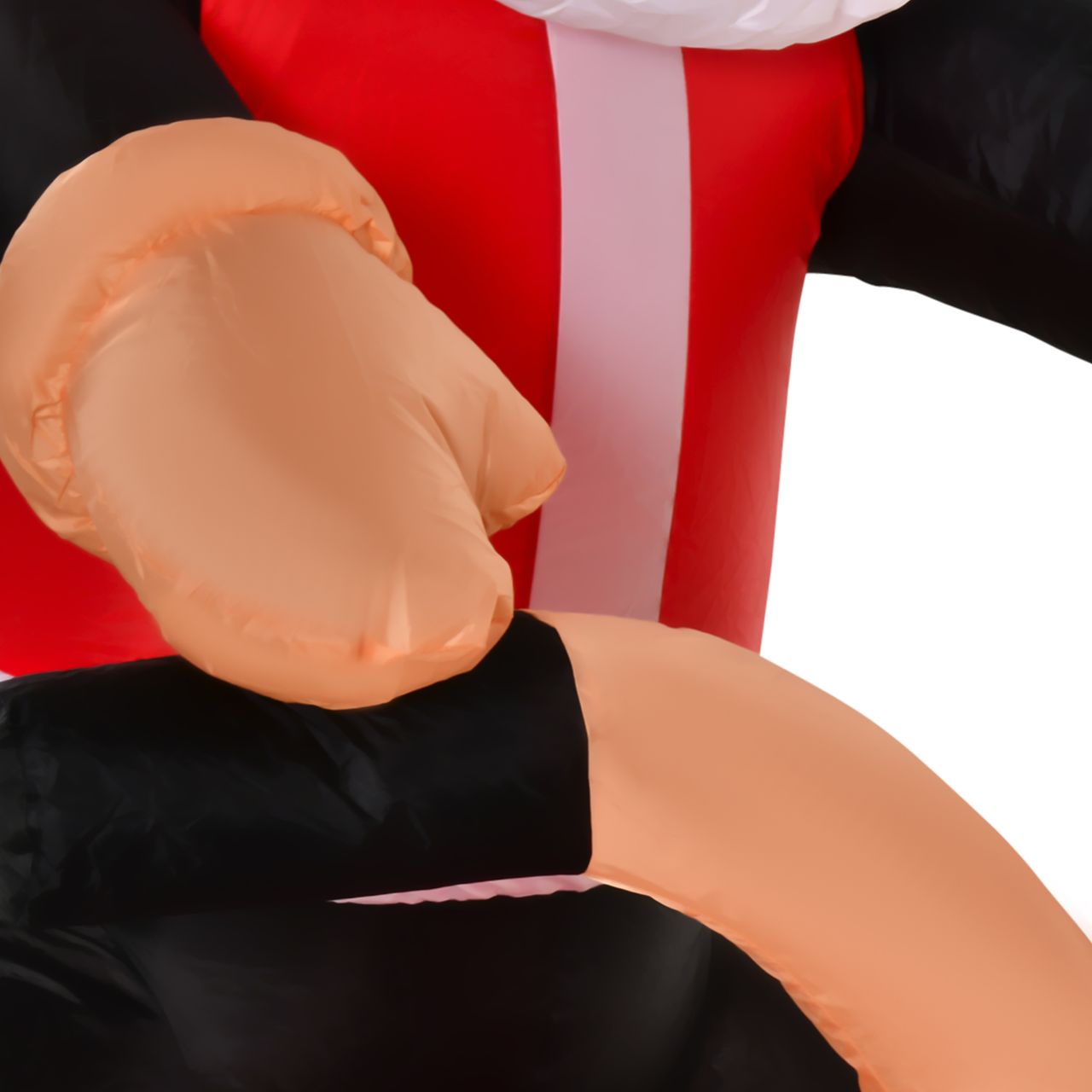 HOMCOM Aufblasbarer Weihnachtsmann auf einem Motorrad 150 cm LED mit Gebläse Weihnachts-Party Weihnachtsdekoration Polyester Weiß Rot Grün 153 x 55 x 150 cm